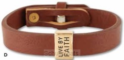 LEATHER BRACELET LIVE BY FAITH - 195002316607