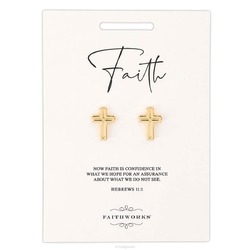 EARRINGS CUTOUT CROSS - 195002554405