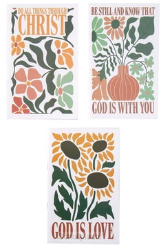 NOTEBOOK (SET3) RELIGIOUS FLOWER & INSPI - 197640385939