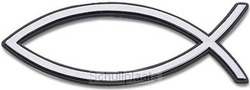 AUTO EMBLEEM 13CM ZILVER VIS - 4260302442687