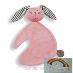 KONIJN TUTDOEK ROZE GOD ZORGT - 512911418303