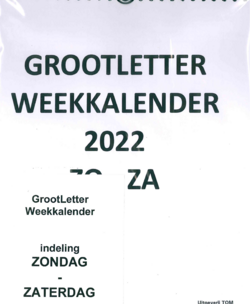 WEEKKALENDER XL 2022 GROOTLETTER - 7438239689698