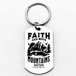 KEYRING METAL ID TAG FAITH CAN MOVE MOUN - 8785321609812