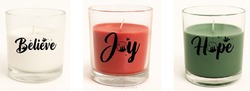 CANDLE IN GLASS BELIEVE JOY HOPE - 8785321610153