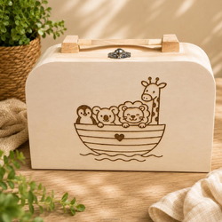 WOODEN SUITCASE 25CM NOAHS ARK - 8785321610429