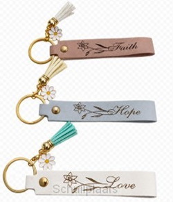 LUXLEATHER KEYRING LOVE - WHITE - 8785321610672