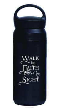 TUMBLER BOTTLE WALK BY FAITH BLACK - 9555483834785