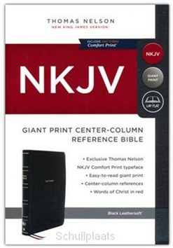 NKJV - GIANT PRINT CTR COL REF BIBLE - BLACK, LEATHERLOOK - 9780785238201