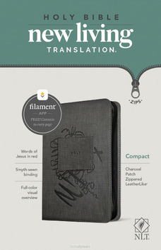 NLT COMPACT ZIPPER BIBLE - CHARCOAL PATCH, LEATHERLIKE - 9781496455512