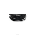 LEREN ARMBAND DIEPDRUK KRUISJES ZWART  2